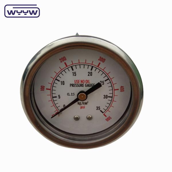 En837-1 63mm traseira todo o aço inoxidável latão borda tubo manômetro de pressão 0-20bar/0-300psi 1/4 NPT fio