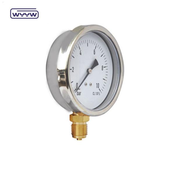 Equipamento hidráulico Medidor de pressão traseira de aço inoxidável 60 mm