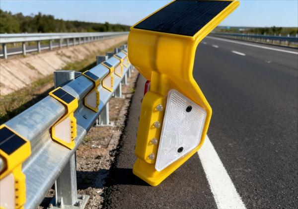Thailand Solar 8 LED Light Guardrail Trapezoid Solar Delineator Post Traffic 95*95*260mm Highway Guardrail Reflector
