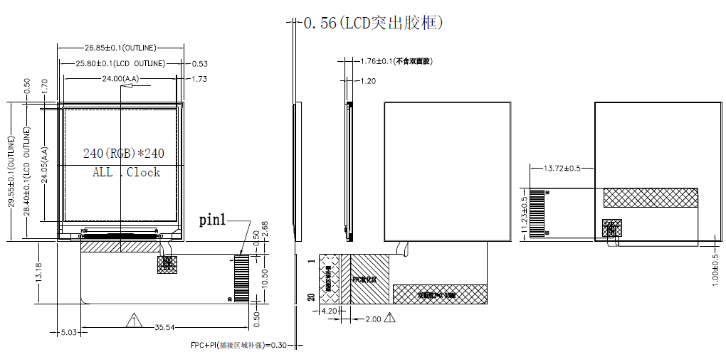 TFT дисплей IPS Lcd квадрата дисплея LCD цвета дисплея 240 x 240 Lcd 1,3 дюймов