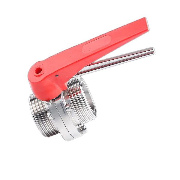 Sanitary SS304 /316L Manual Male Threaded Butterfly Valves ODM