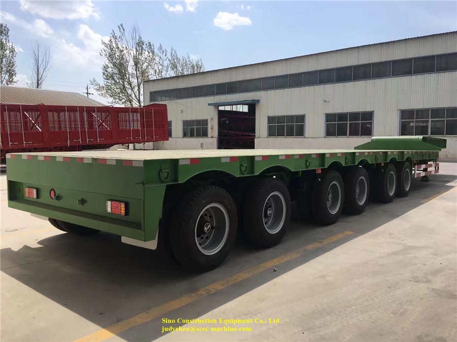 6 трейлеров цапф сверхмощных Семи нагружая тяжелый низкий трейлер контейнера кровати 100т