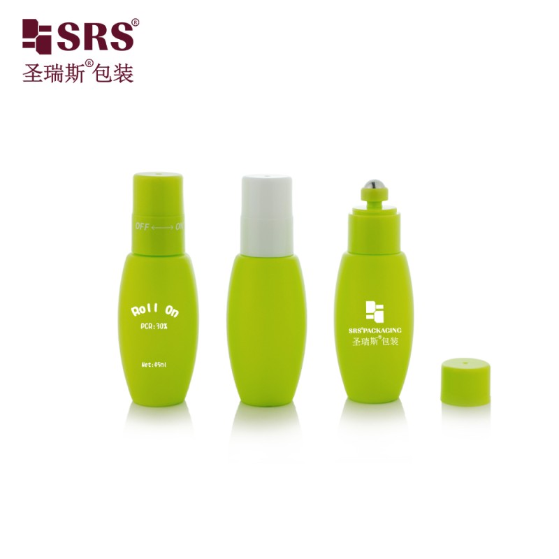 KG1-45ML Plastic Empty Roll On Bottle With Switch ON-OFF Applicator