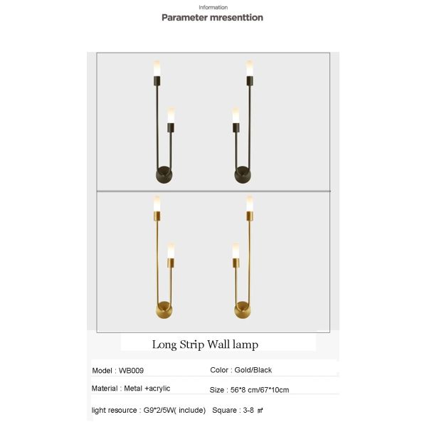 Luxury Wall Lamp Bedside Background Lamp Home Decoration Modern Led strip Crystal mirror headlights(WH-MR-84)