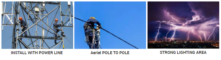 Aerial ADSS  24 Fibers 100m Span Single Mode Fiber Optic Cable Outdoor