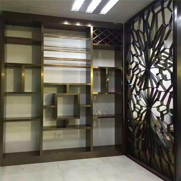 Interior Design partition wall stainless steel panel in bronze finish on sale