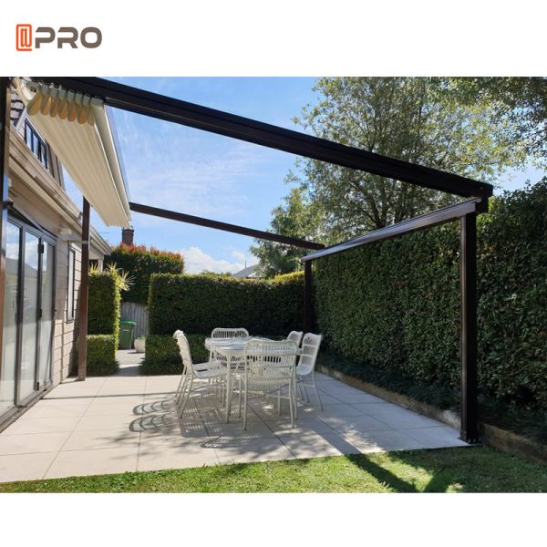 Rainproof Modern Aluminum Pergola Patio Gazebo Free Standing Remote Control