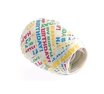 Happy Birthday 50 Feet Iridescent Printed Curling Ribbon Egg 3 / 16 width