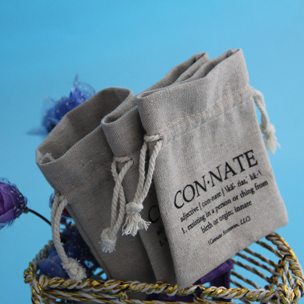 Felt Mini Travel Jute Drawstring Bag Portable Logo Embroidered For Gift Jewelry