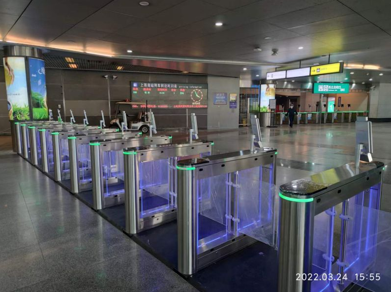 Ворота качания супермаркета тела нержавеющей стали SUS304 одиночные приведенные с сухими воротами барьера входа