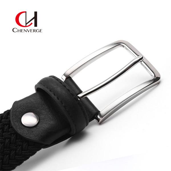Cor elástica tecida forma de Pin Buckle Zinc Alloy Green da correia