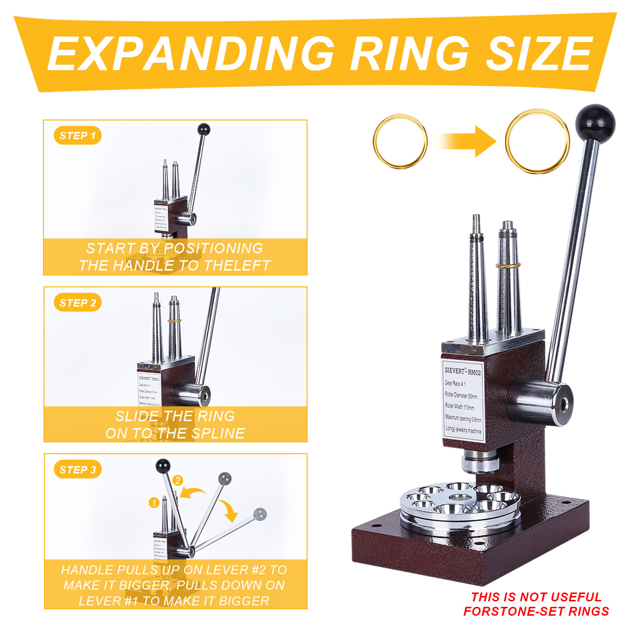 Tooltos Steel Ring Stretcher And Reducer Красный ювелирный инструмент для растяжения и уменьшения колец