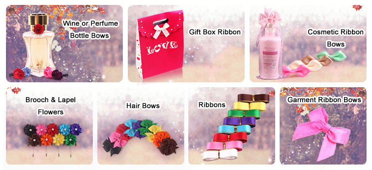 Customized Mini Packaging Bow with Handmade Gold Wired Satin Ribbon Handmade