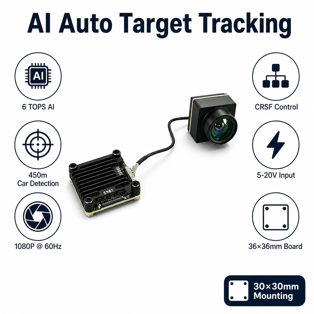 6 TOPS AI Target Tracking Camera Module for FPV Drone-1/1.8" 1080P@60Hz Visible