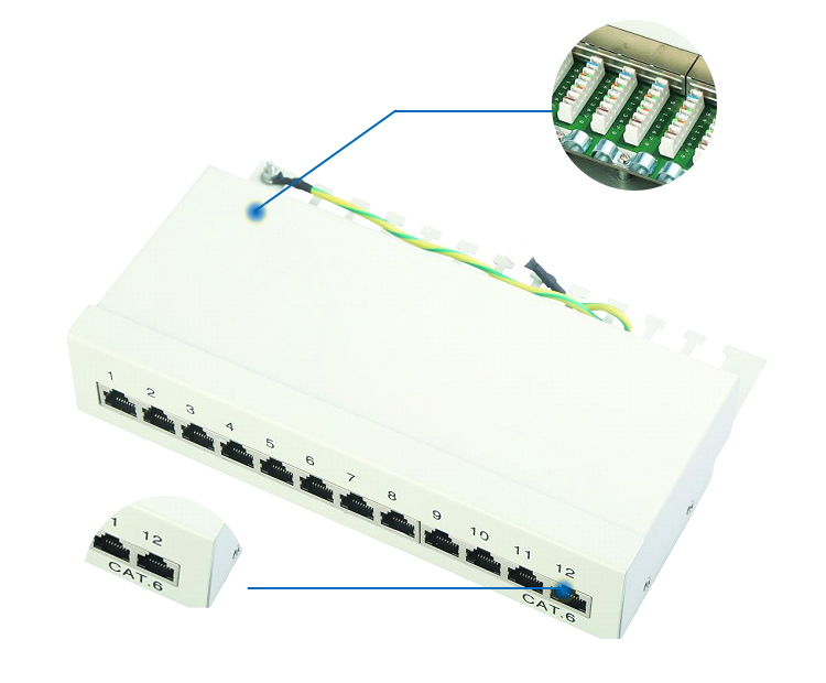 пульт временных соединительных кабелей Cat6 Cat5 UTP RJ45 48port сети держателя шкафа 1U 19 с задней Адвокатурой