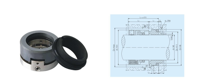 Multi Spring Single Face Mechanical Shaft Seal , CN116U Water Pump Parts 0.8Mpa