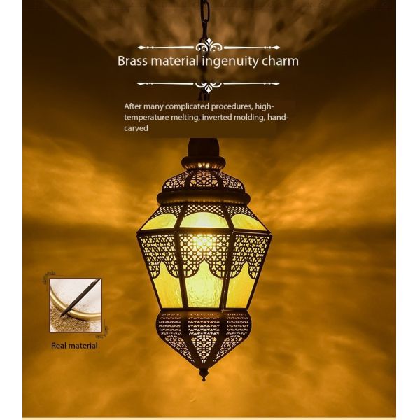 LED Decorative Vintage Copper Chandelier For Restaurant E27 Bulb Base