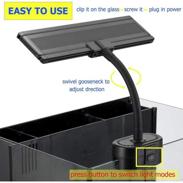 21W Gooseneck Clamp Aquarium Fluorescent Light 30 Gallon Tank
