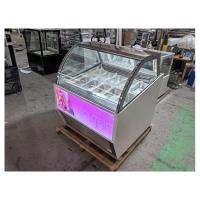 Commercial Curved Glass Multi Plate Ice Cream Refrigerated Display Freezer