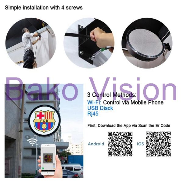WIFI/USB Outdoor Roadside Led Display Round Logo Sign Eye - Catching LED Display