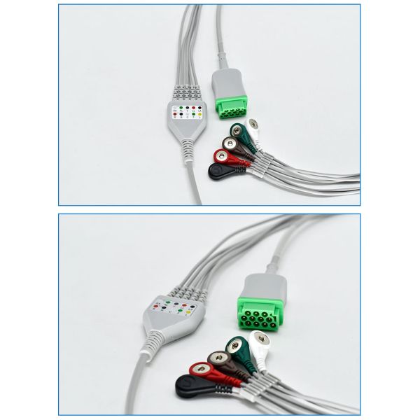 Compatible Dash PRO 4000/3000/Solar 8000 11PIN One Piece Series ECG Cable 5 Leads CE Certified Class I 3.2m Medical Consumables