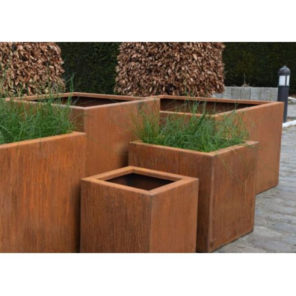 Rust Metal Hanging Wall Planter Corten Steel Flower Box