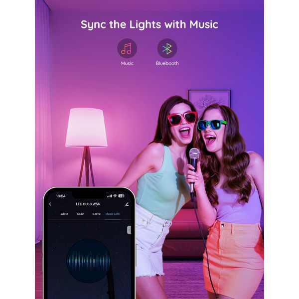 9W A60 LED Tuya Music Wifi Smart Light Bulb APP Controls RGB Bulb Color Change E27 B22 LED Bulb