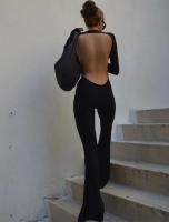 Bodysuit alargado do ajuste de Balckless das mulheres do Spandex do poliéster 15% do fabricante de roupa 85% da quantidade pequena luva longa