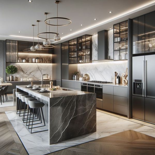 Custom Modern Style Solid Wood Kitchen Cabinets Luxury Kitchen Cabinets Set