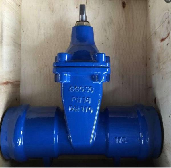 DIN standard ductile iron GGG50 DN50 PN16 socket gate valve with blue color