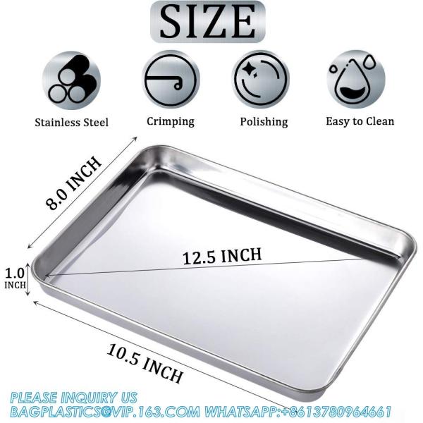 Stainless Steel Tray Non Toxic Heavy Duty Thickening Pan For Kitchen Baking, Lab Instrument, Dental, Medical Surgical