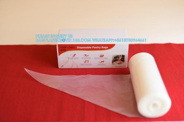 21-Inch Nonskid Ultra Thick Disposable Pastry Bags On Roll, Piping Bags On Roll, Decorating Piping Bags With Dispenser
