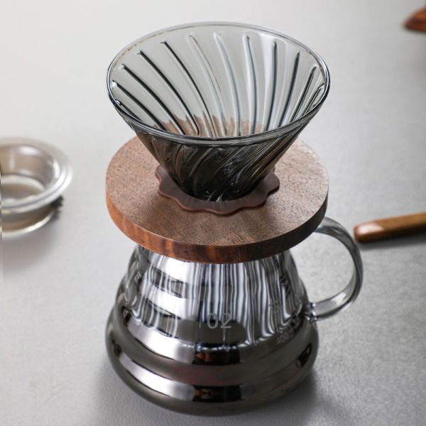 Eco Friendly Food Grade Glass Coffee Pot Set Includes Filter Modern Style