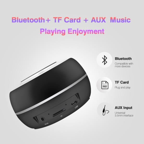 TWS portable bluetooth speaker mobil phone wireless charging support LED colorful with radio