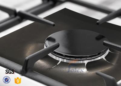 Grupo de 4 de Stovetop do queimador dos protetores protetores pretos da escala de gás da vara não, tela da fibra de vidro de PTFE