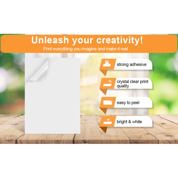 Waterproof Custom Size Vinyl A4 Label Stickers for Laser & Inkjet Printers