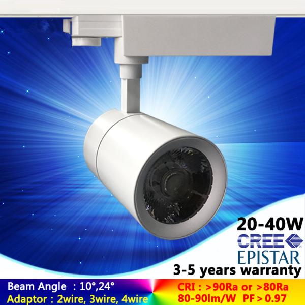 Aluminium Lamp Body 20W Cob focusable 10°/24° Led Track Light Commercial Lighting