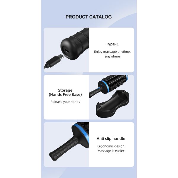 Muscle Relaxation Vibration Roller Massager Can Improve Lactic Acid Buildup After Exercise Suitable for Home Office or Gym Use
