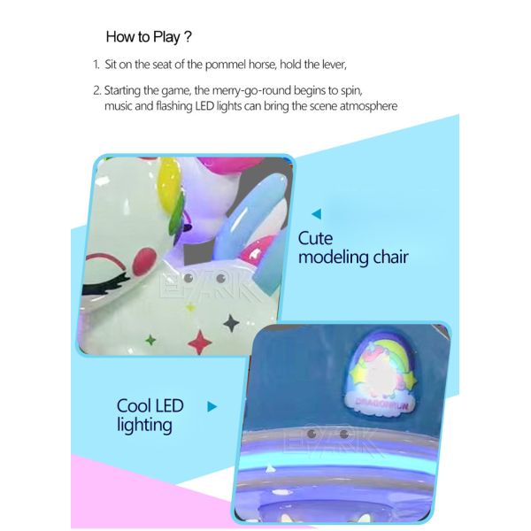 Children Animal Mini Merry Go Round Carousel 220V 50HZ