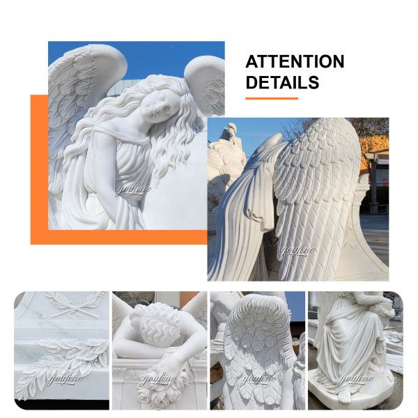 Life Size Outdoor Garden Modern Marble Sit Angel Sculpture Statue