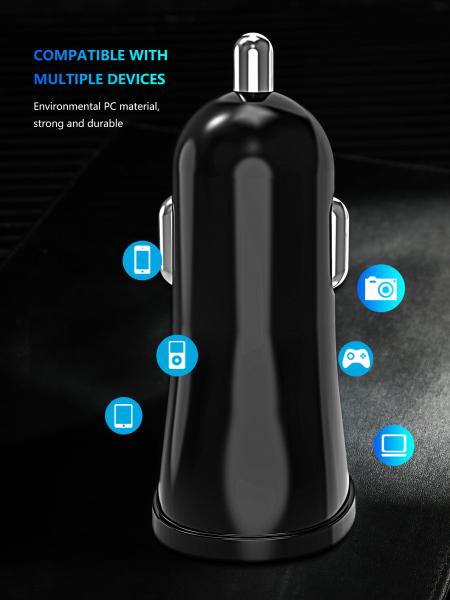 Diodo emissor de luz azul USB duplo do mini carregador portátil de Smartphone do carro 15.5W para IPhone12
