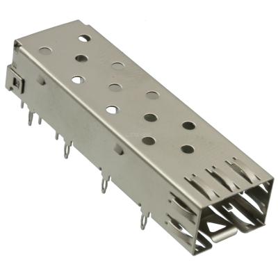 2227302-1 Portão único 4GB/S Posição SFP Conector de gaiola Press-Fit através do buraco Sem tubo de luz
