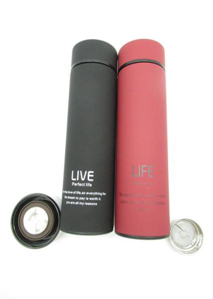 Customized Logos Rubber Thermos Insulated Cup Round Mouth For Hot / Cold Water