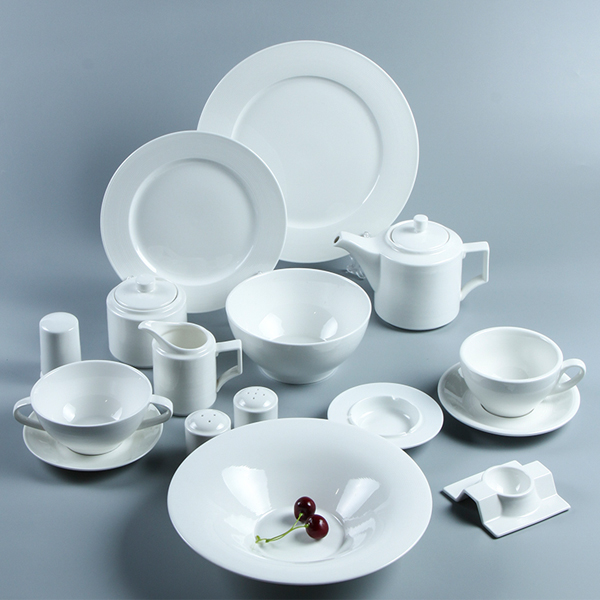SGS Hotel Restaurant Wedding White 4pcs Ceramic Dinnerware Set