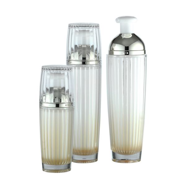 Drum PMMA Cosmetic Airless Pump Bottles Dual Wall 30ml 50ml 100ml