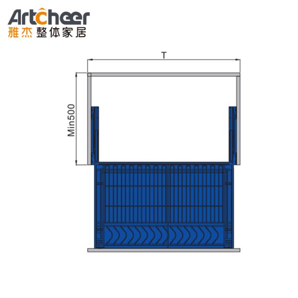 Artcheer Three Side Plain Stainless Steel Kitchen Basket with Modern Design for Tea Pot and Bowl Organizer