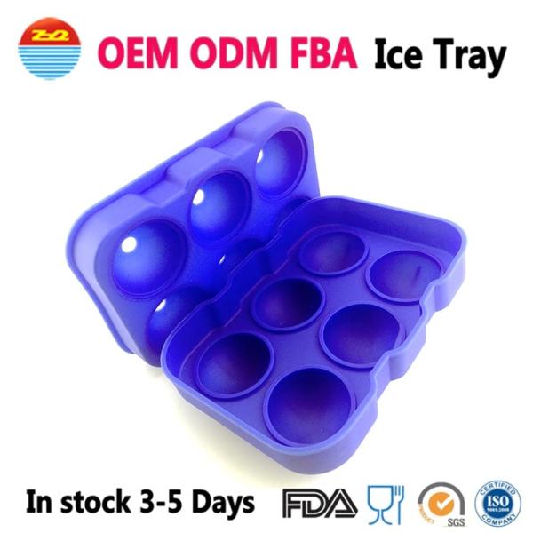 Safe Cool Silicone Ice Trays Round Sphere Shaped Big Circle Durable And Waterproof