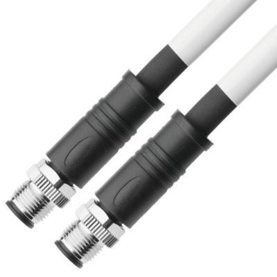 ROHS UL20554 26AWG cable ,BLACK PUR M12 Hybrid 4+4Pin Circular Connector