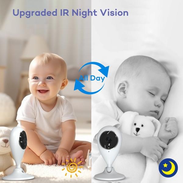2.8 Inch Video Baby Monitor For Twins Infrared Night Vision Two Way Talk Feeding Vox Mode