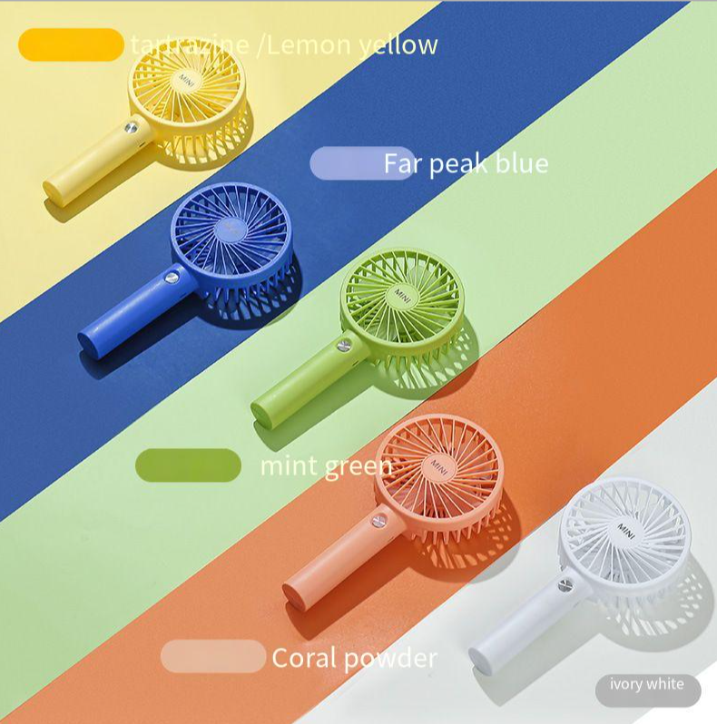 Portable Handheld Mini Fan with 4 Rotary Vane and Rechargeable USB Power